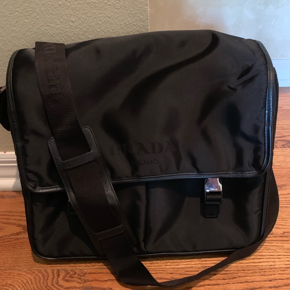 Prada black messenger bag